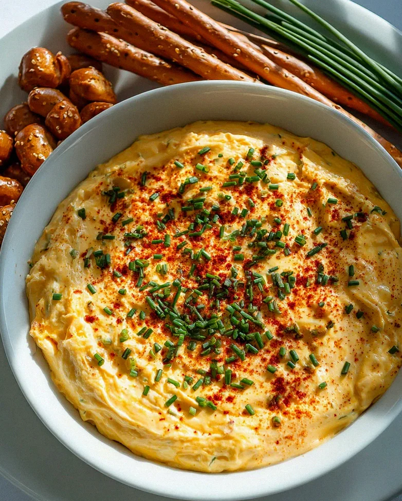 Alkoholfreier Rinderbrühe Käse Dip mit Senf & Gewürzen!