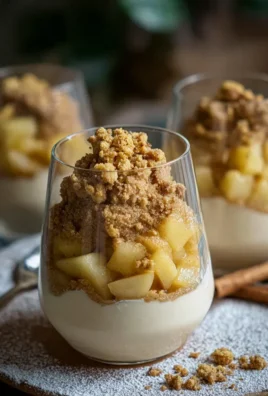 Bratapfel-Crumble auf Zimtcreme - Dessert im Glas