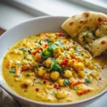 Cremiges Kichererbsen Curry mit Naan Brot – schnell & lecker!