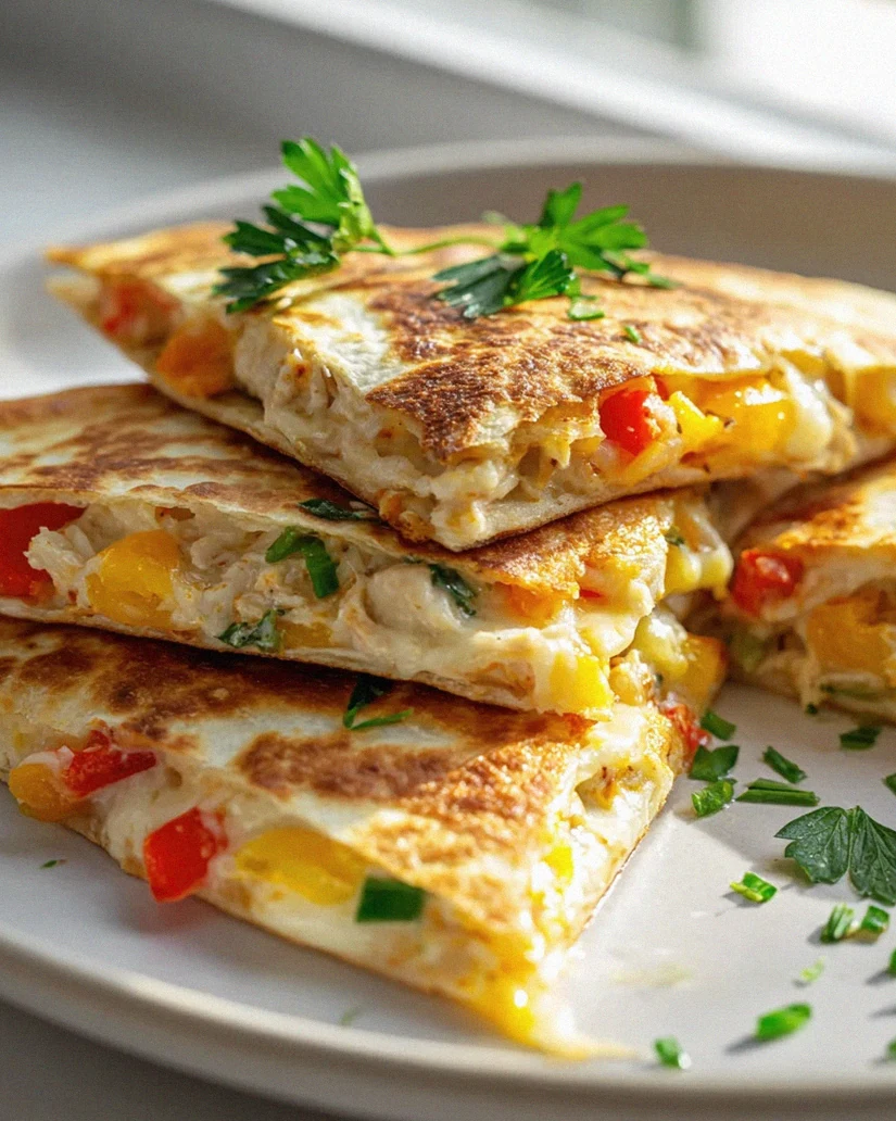 Crispy Low Carb High Protein Chicken Ranch Quesadilla