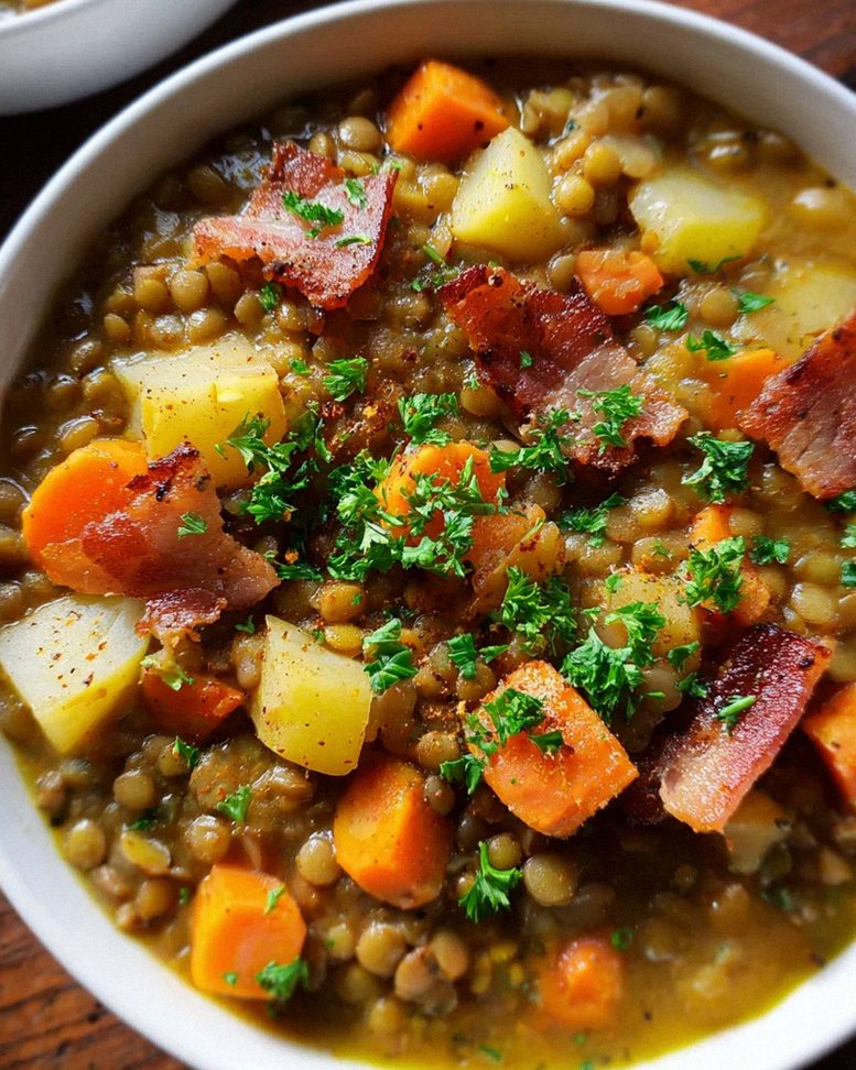 Einfache klassische Linsensuppe