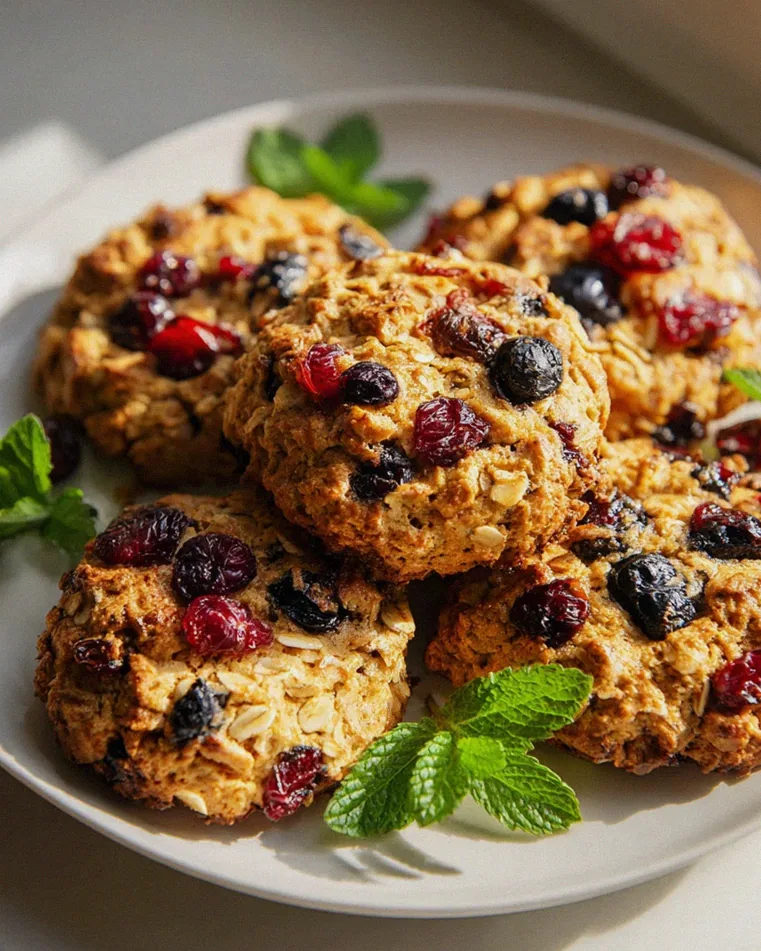 Energie Cookies mit Quark, Hafer und Trockenfrüchten