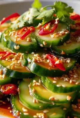Erfrischender Asiatischer Gurkensalat mit Chili und Sesam