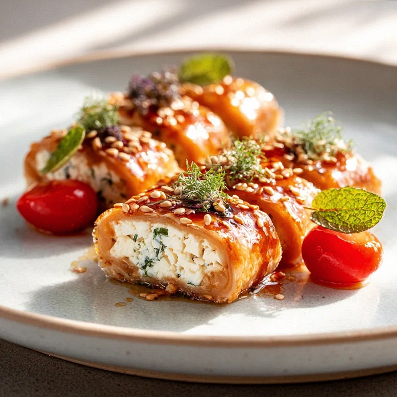 Feta Rollen im Ofen mit Chili und Honig – Ein Genuss! – Schritt 2