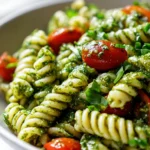 Frischer Pesto Nudelsalat mit Kirschtomaten – Perfekt für Sommer