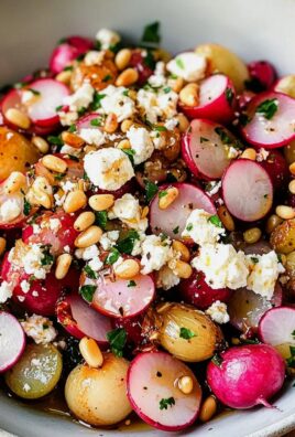 Gerösteter Rettichsalat mit Perlzwiebeln und Feta