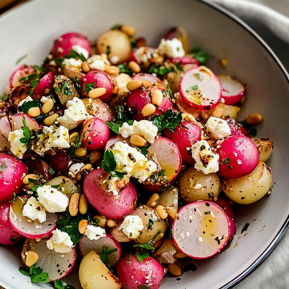 Gerösteter Rettichsalat mit Perlzwiebeln und Feta – Schritt 2