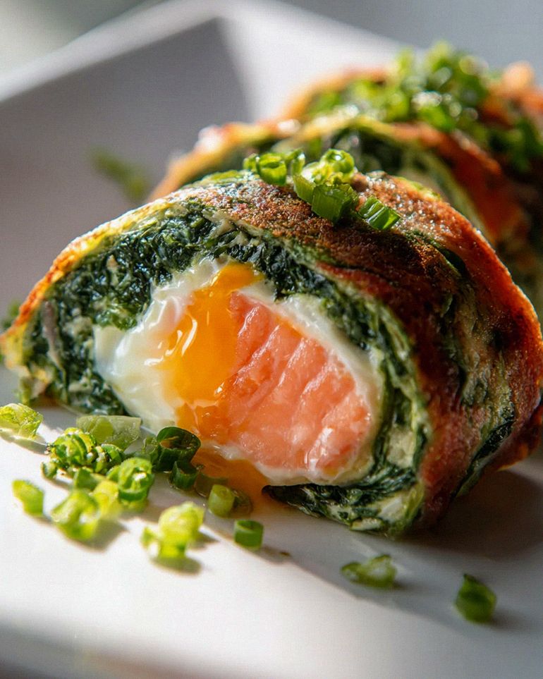 Goldene Spinat-Lachs-Rolle – Schritt 1