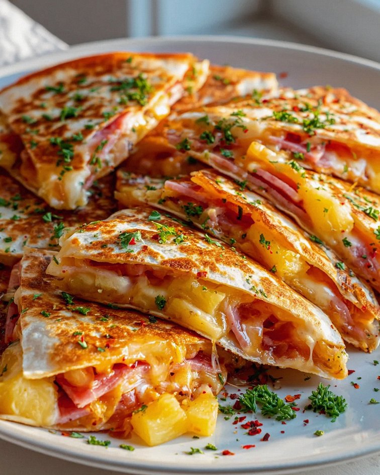 Hawaiianische Quesadillas mit Käse