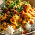 Herzhafte Blumenkohl Curry Bowl: Mit Reis & frischen Kräutern