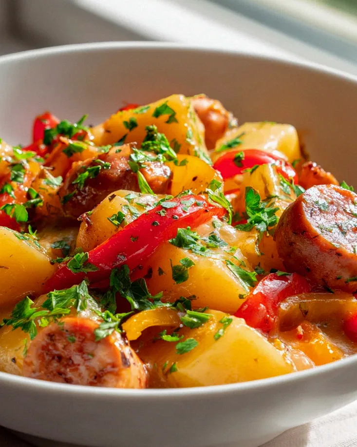 Herzhaftes Kartoffelgulasch mit Würstchen – schnell & lecker! – Schritt 2
