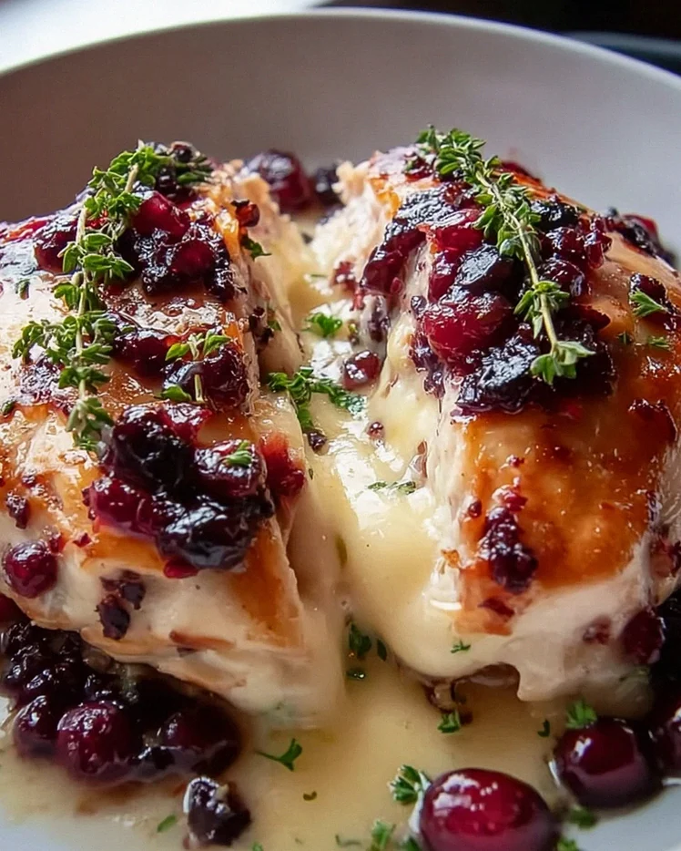 Impressive Cranberry Brie Stuffed Chicken