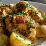 Knoblauch-Parmesan-Hähnchen mit Kartoffeln – Schnell & Lecker!