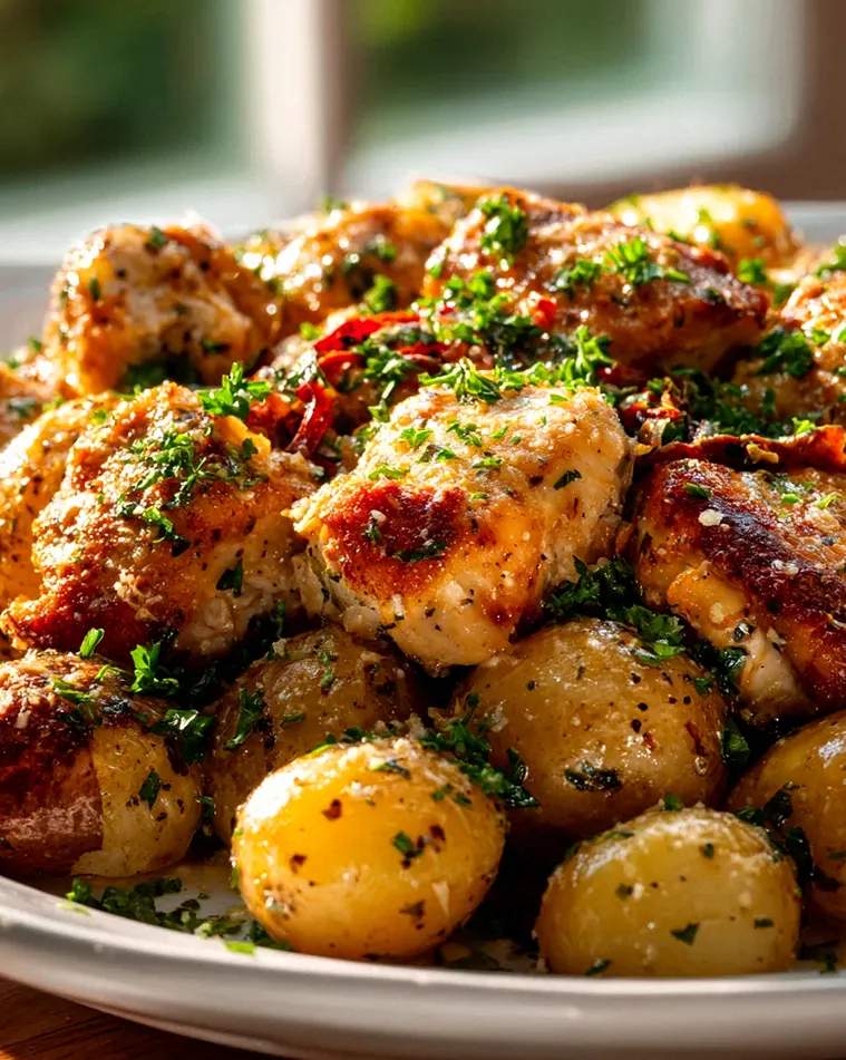 Knoblauch-Parmesan-Hähnchen mit Kartoffeln – Schnell & Lecker! – Schritt 2