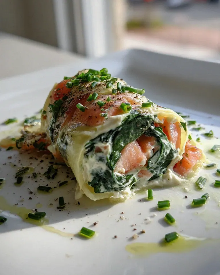 Köstliche Spinat-Lachs-Kartoffelrolle