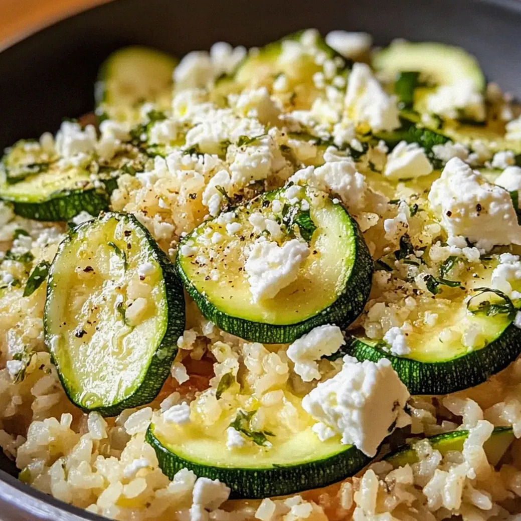 Mediterrane Zucchini-Reis-Pfanne mit Feta für Genießer