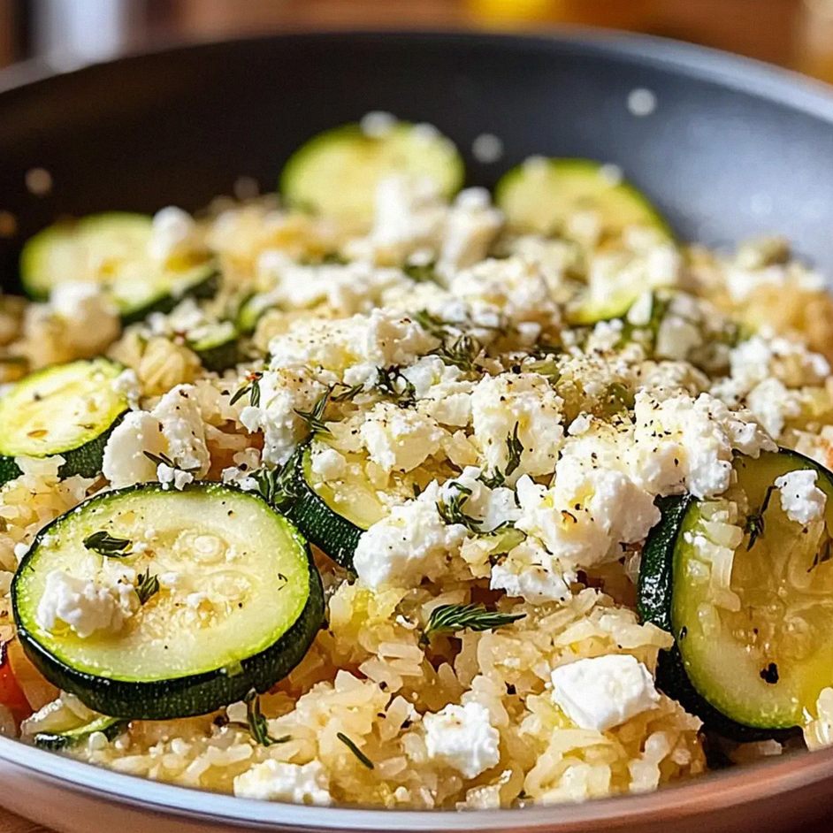 Mediterrane Zucchini-Reis-Pfanne mit Feta für Genießer – Schritt 1