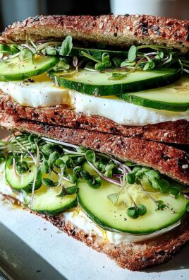 Mozzarella-Gurken-Sandwich mit Kresse