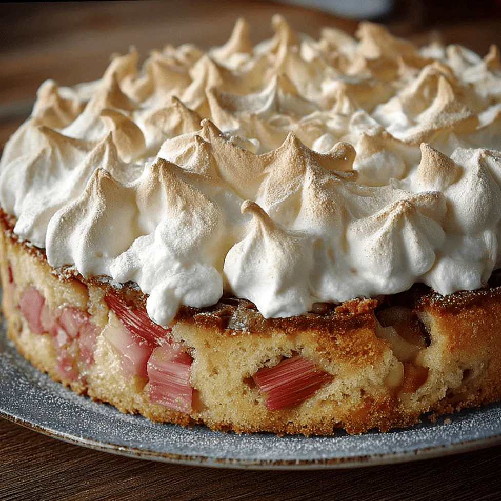 Rhabarber Baiser Kuchen