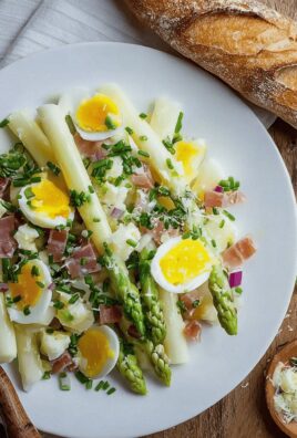 Spargelsalat mit Putenschinken und Ei