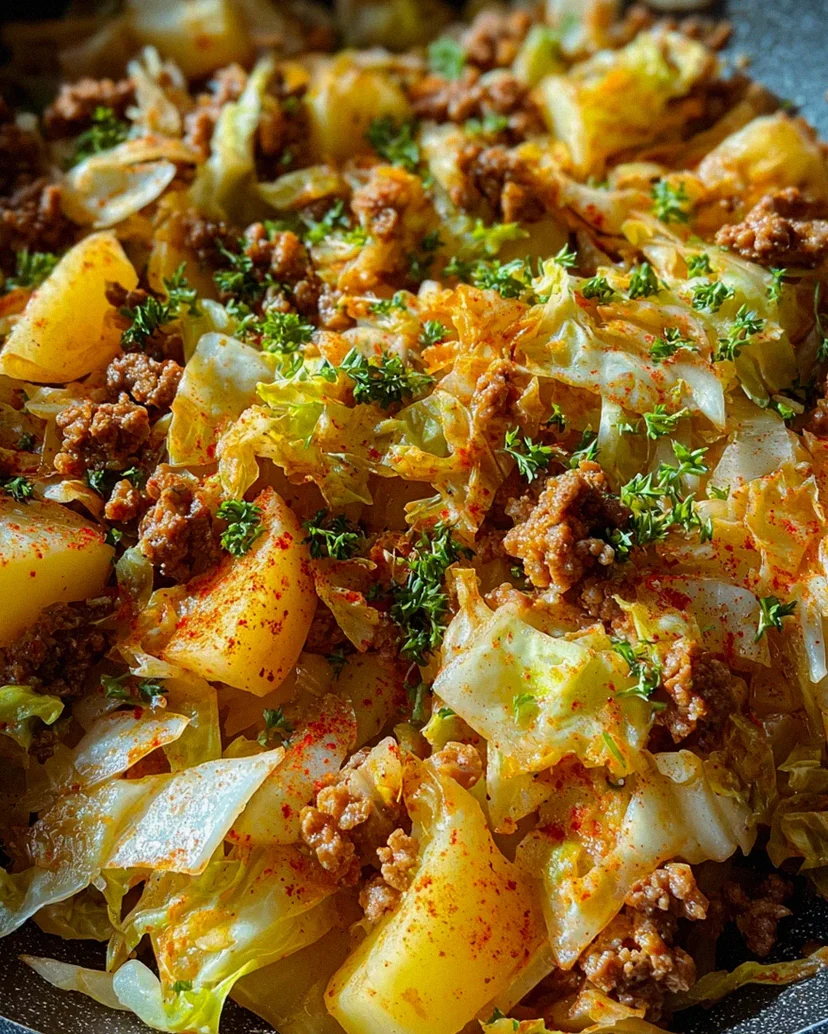 Spitzkohl-Kartoffel-Pfanne mit Hackfleisch – Schritt 1