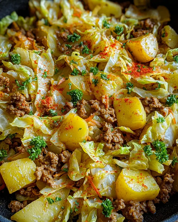 Spitzkohl-Kartoffel-Pfanne mit Hackfleisch – Schritt 2