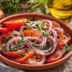 Tomatensalat mit roten Zwiebeln einfach und frisch
