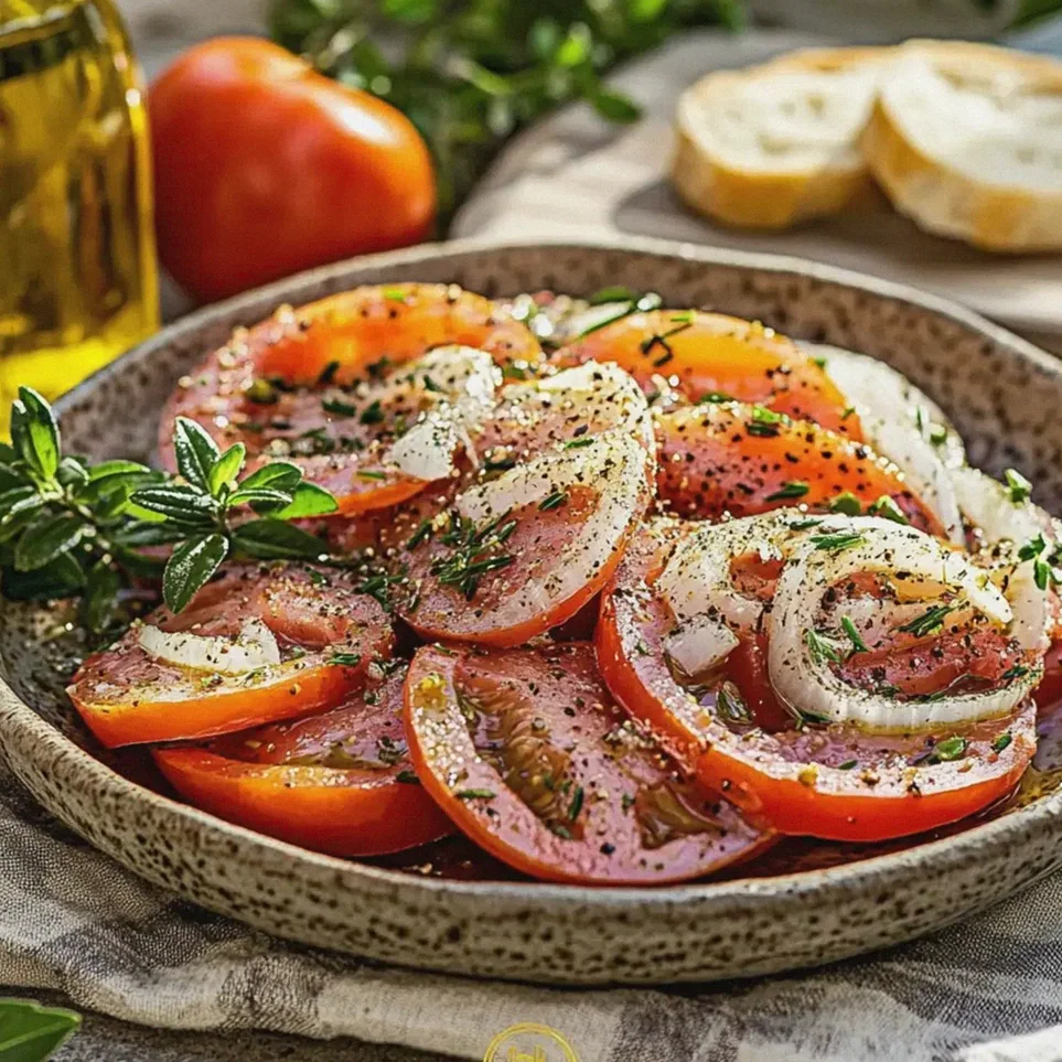 Tomatensalat mit roten Zwiebeln einfach und frisch – Schritt 1