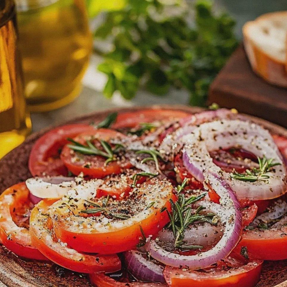 Tomatensalat mit roten Zwiebeln einfach und frisch – Schritt 2