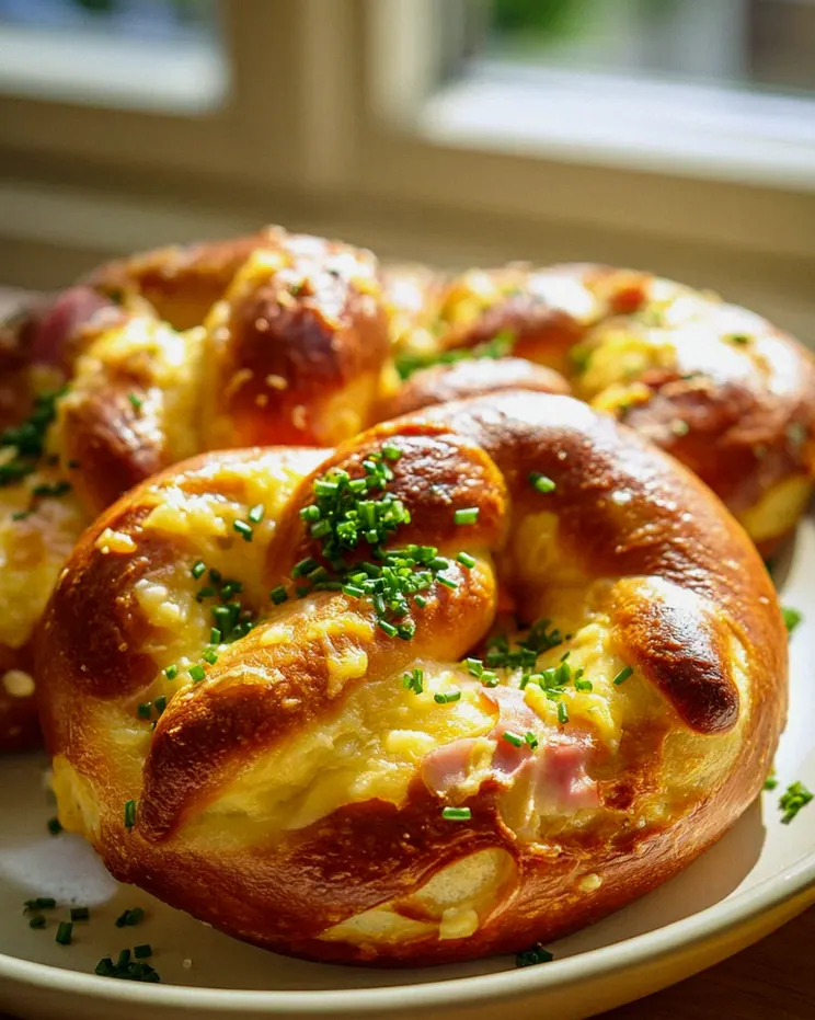 Überbackene Brezeln mit Putenschinken & Käse - Extra cremig! – Schritt 1
