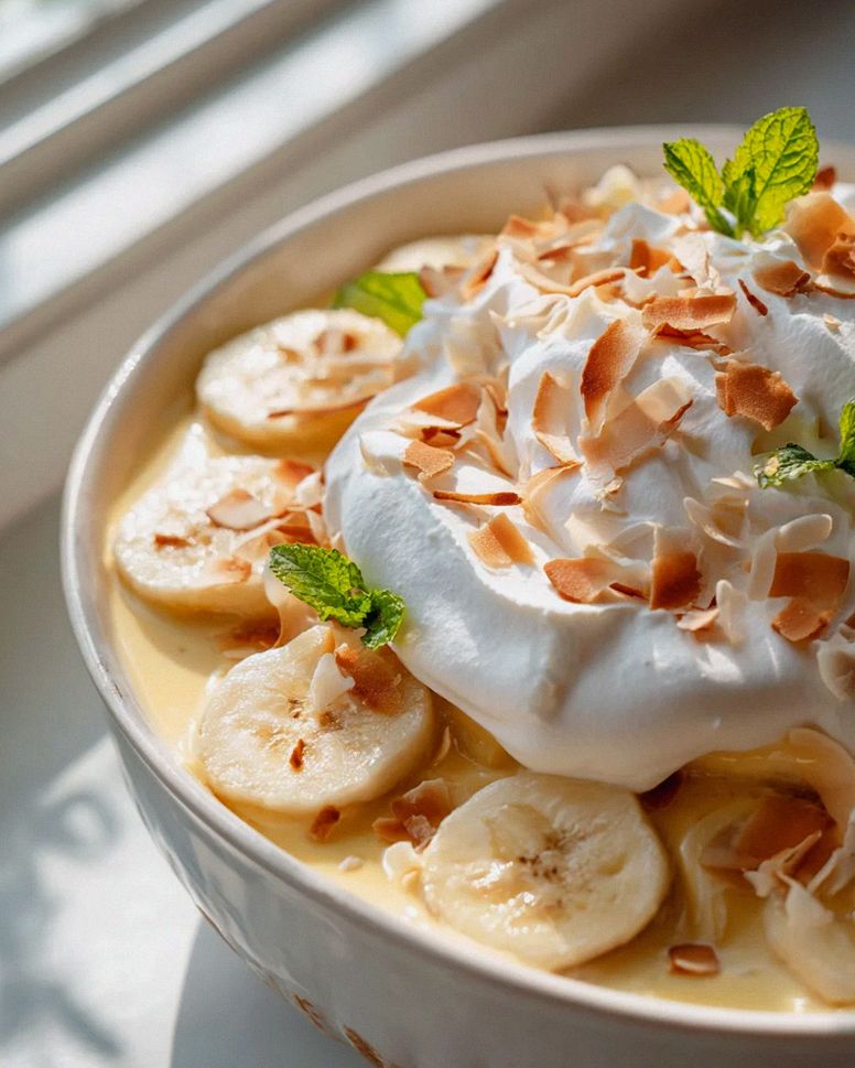 Veganer Magnolia Style Bananenpudding mit Kokoscreme Rezept