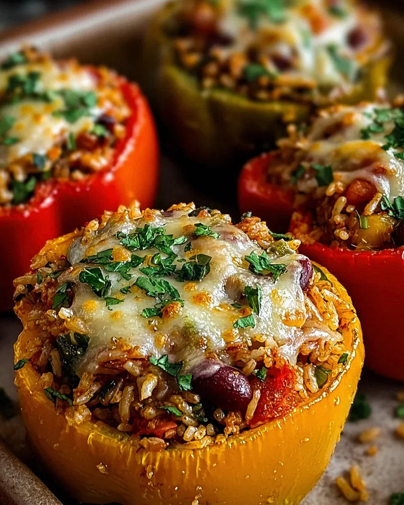 Vegetarische Gefüllte Paprika mit Reis