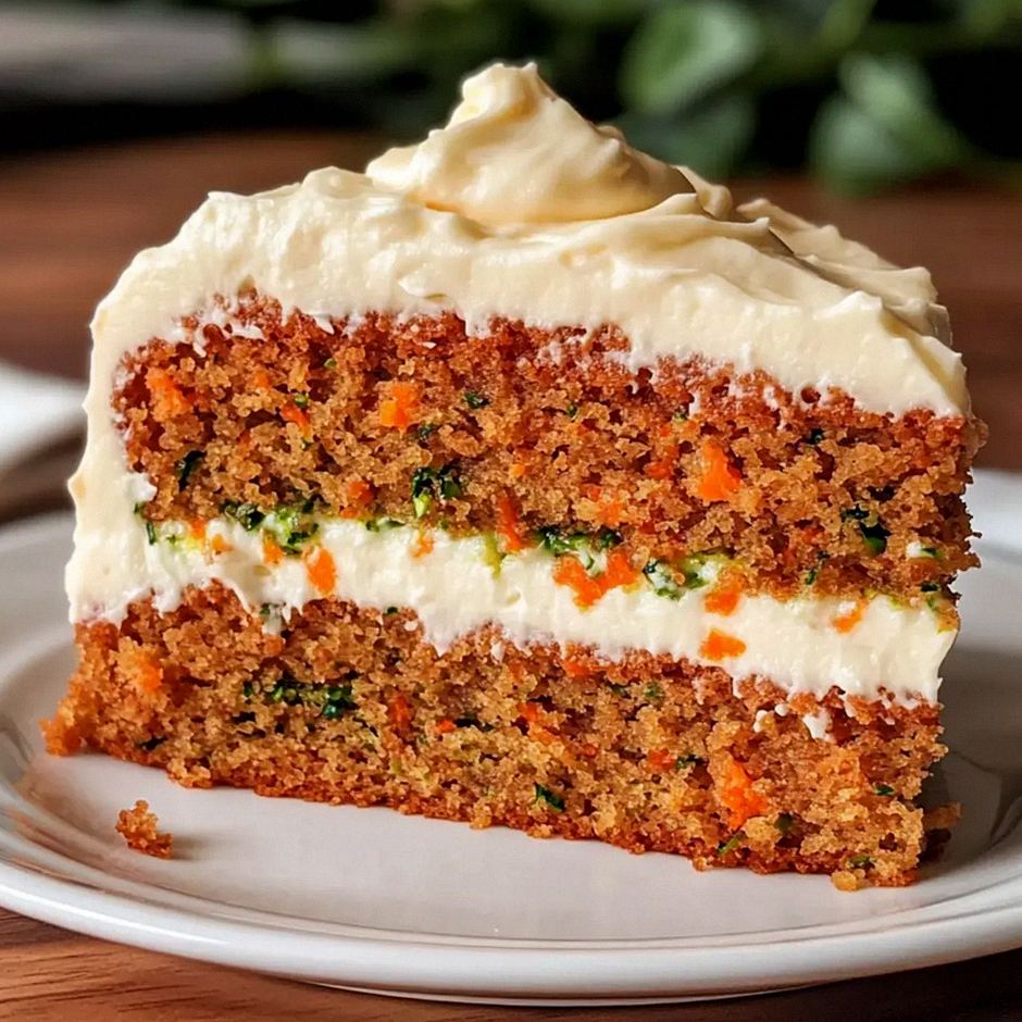 Zucchini Karottenkuchen mit Frischkäsecreme ganz einfach